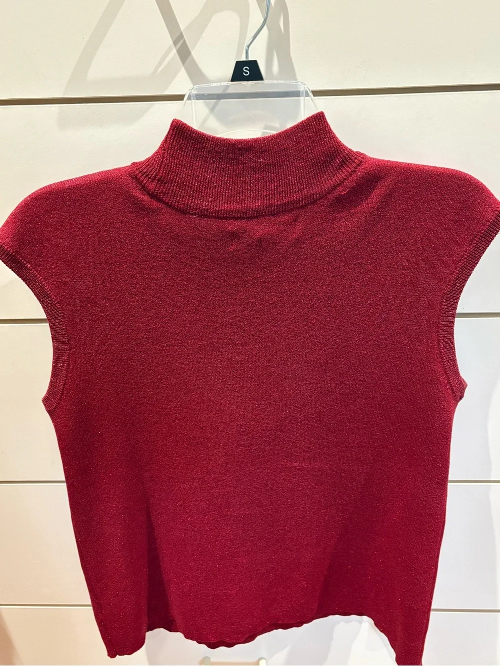Coldwater Creek Sleeveless Turtleneck Camisole - Deep Red w/shimmer thread.